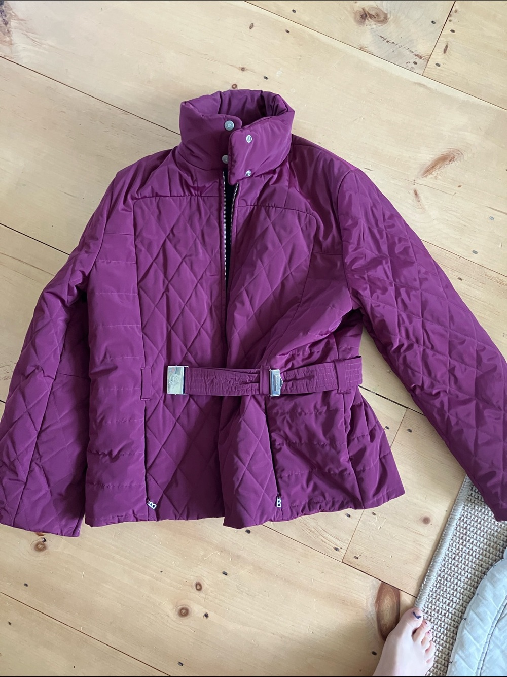 Bogner Quilted Belted Puffer Jacket - Plum